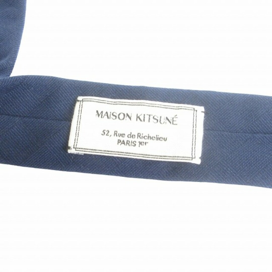 MAISON KITSUNE'(メゾンキツネ)のメゾンキツネ ネクタイ ナロータイ コットン 無地 紺 ネイビー ■SM1 メンズのファッション小物(ネクタイ)の商品写真