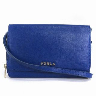 フルラ(Furla)のフルラ ウォレットショルダー 財布 二つ折り フラップ ミラー付き 青 ■SM1(財布)