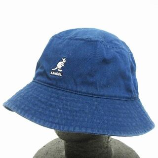 カンゴール(KANGOL)のカンゴール コットン バケットハット ウォッシュ加工 帽子 紺 L ■SM1(ハット)