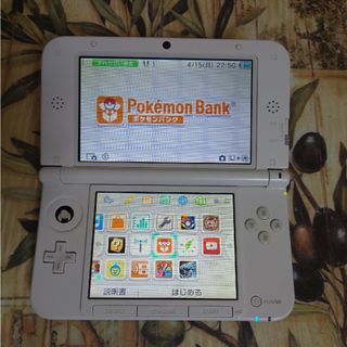 ニンテンドー3DS(ニンテンドー3DS)のニンテンドー3DS LL ミント×ホワイト液晶美品　ポケモンバンク付　激レア(携帯用ゲーム機本体)