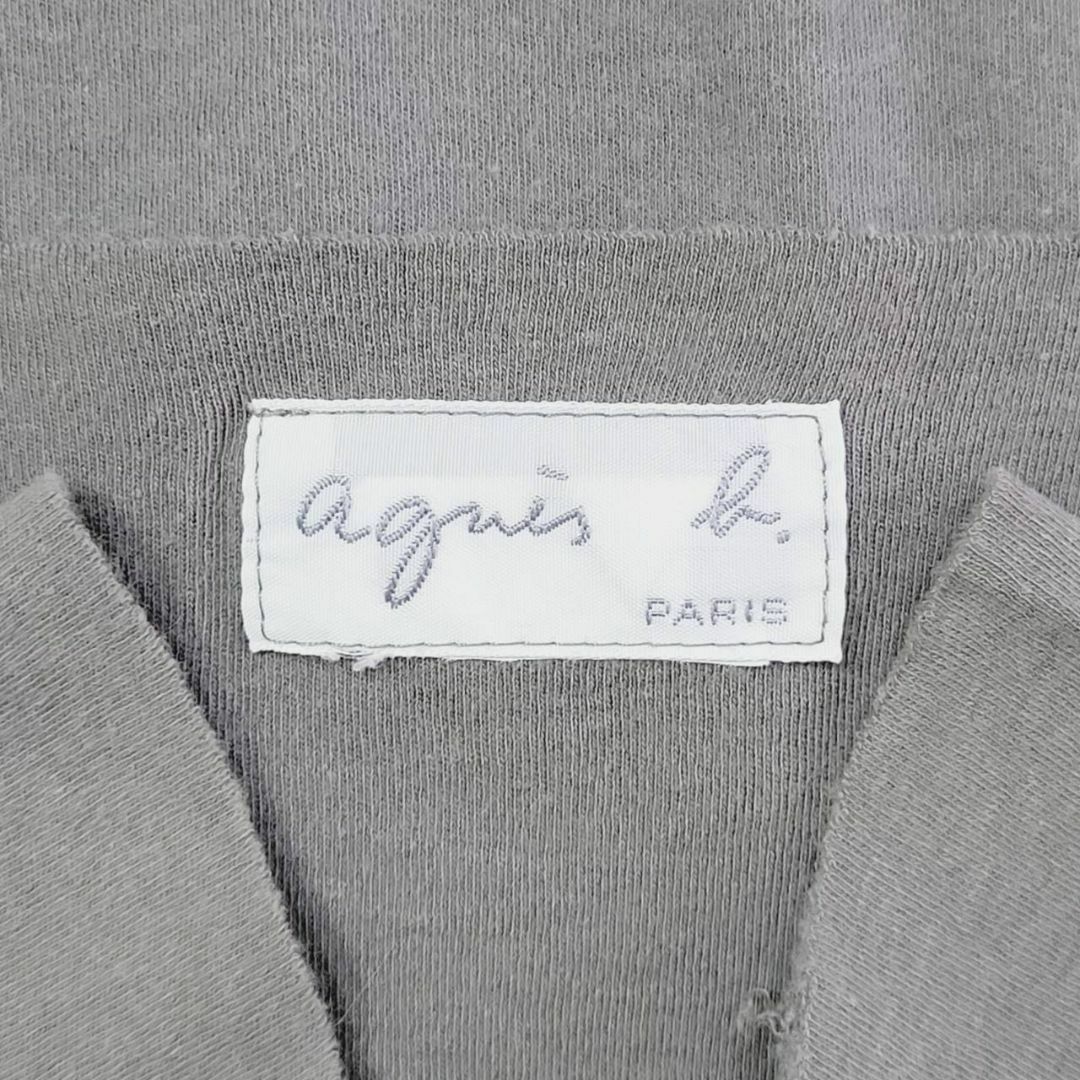 agnes b.(アニエスベー)のアニエスベー 五分袖 カットソー フリル袖 切りっぱなし Vネック グレー レディースのトップス(カットソー(長袖/七分))の商品写真