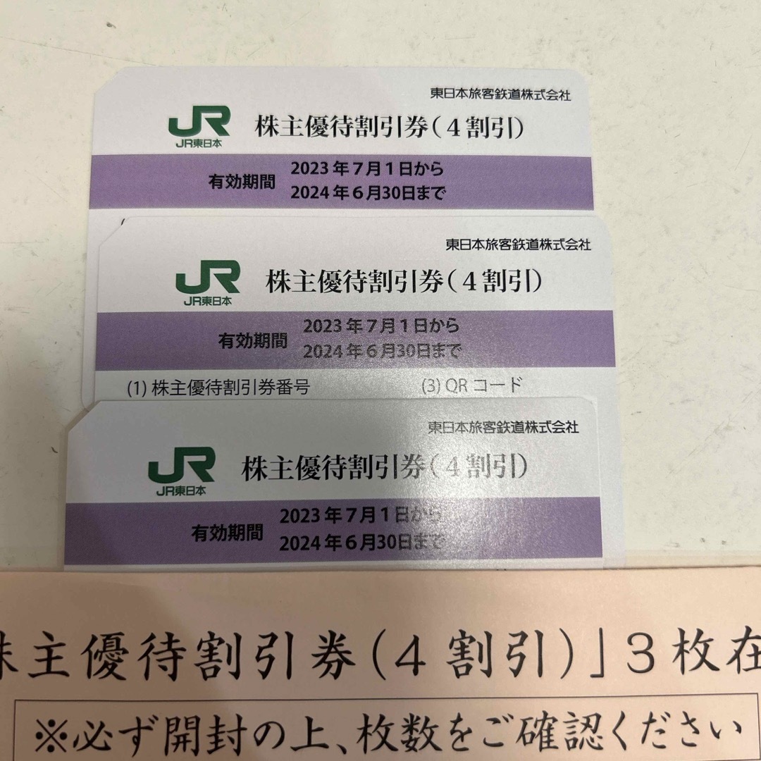 JR(ジェイアール)のJR東日本株主優待券　3枚 チケットの優待券/割引券(その他)の商品写真