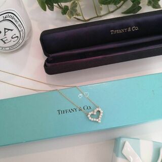 ティファニー(Tiffany & Co.)のティファニー　センチメンタルハートネックレス　ダイヤモンド　Ꮶ18ゴールド(ネックレス)