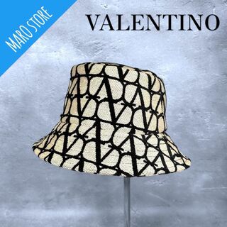 VALENTINO - 【超美品】VALENTINO Vロゴ シグネチャー トワル  バケットハット