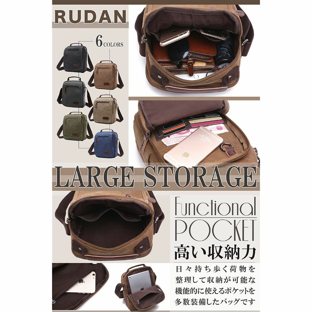 【色: ブラックグレー】[RUDAN] ショルダーバッグ メンズ 斜めがけ 大容 メンズのバッグ(その他)の商品写真