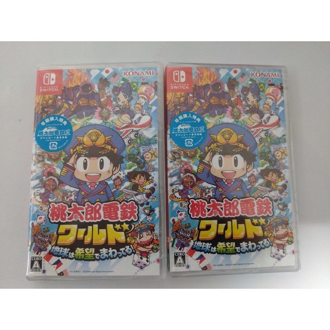 NintendoSwitch『桃太郎電鉄ワールド　早期購入特典付』２本 エンタメ/ホビーのゲームソフト/ゲーム機本体(家庭用ゲームソフト)の商品写真