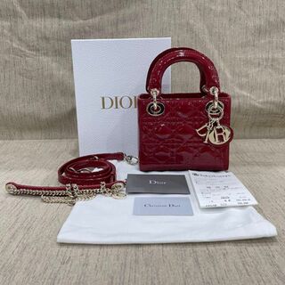 ディオール(Dior)の【大人気】ディオール LADY DIOR ミニバッグ 赤(ハンドバッグ)