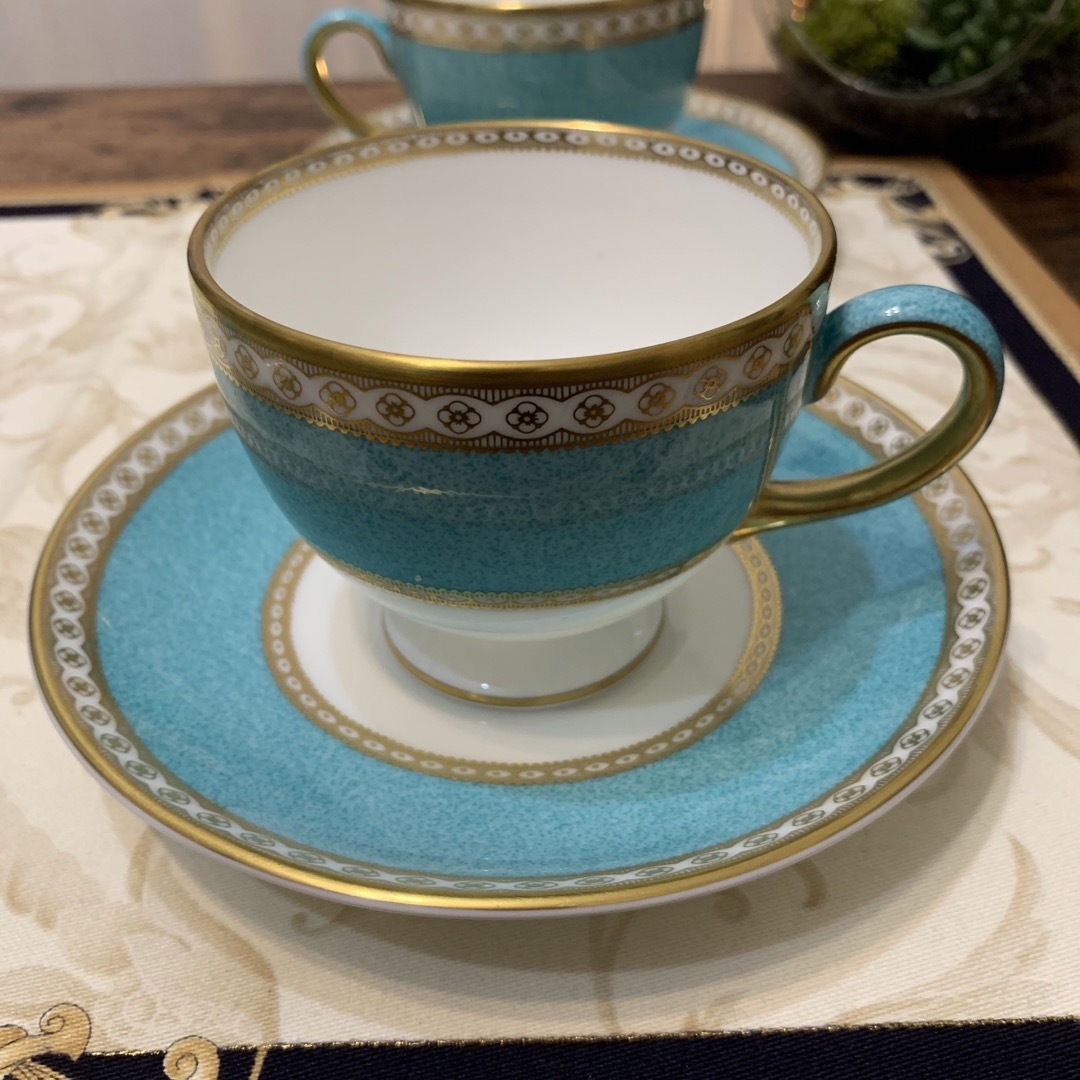 WEDGWOOD(ウェッジウッド)のウェッジウッド  ユーランダー　パウダー　ターコイズ　リー　カップ＆ソーサー3客 インテリア/住まい/日用品のキッチン/食器(食器)の商品写真