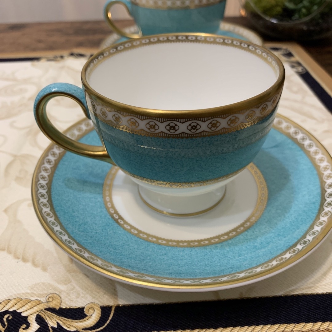 WEDGWOOD(ウェッジウッド)のウェッジウッド  ユーランダー　パウダー　ターコイズ　リー　カップ＆ソーサー3客 インテリア/住まい/日用品のキッチン/食器(食器)の商品写真