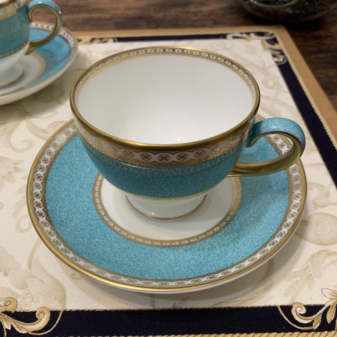 WEDGWOOD(ウェッジウッド)のウェッジウッド  ユーランダー　パウダー　ターコイズ　リー　カップ＆ソーサー3客 インテリア/住まい/日用品のキッチン/食器(食器)の商品写真