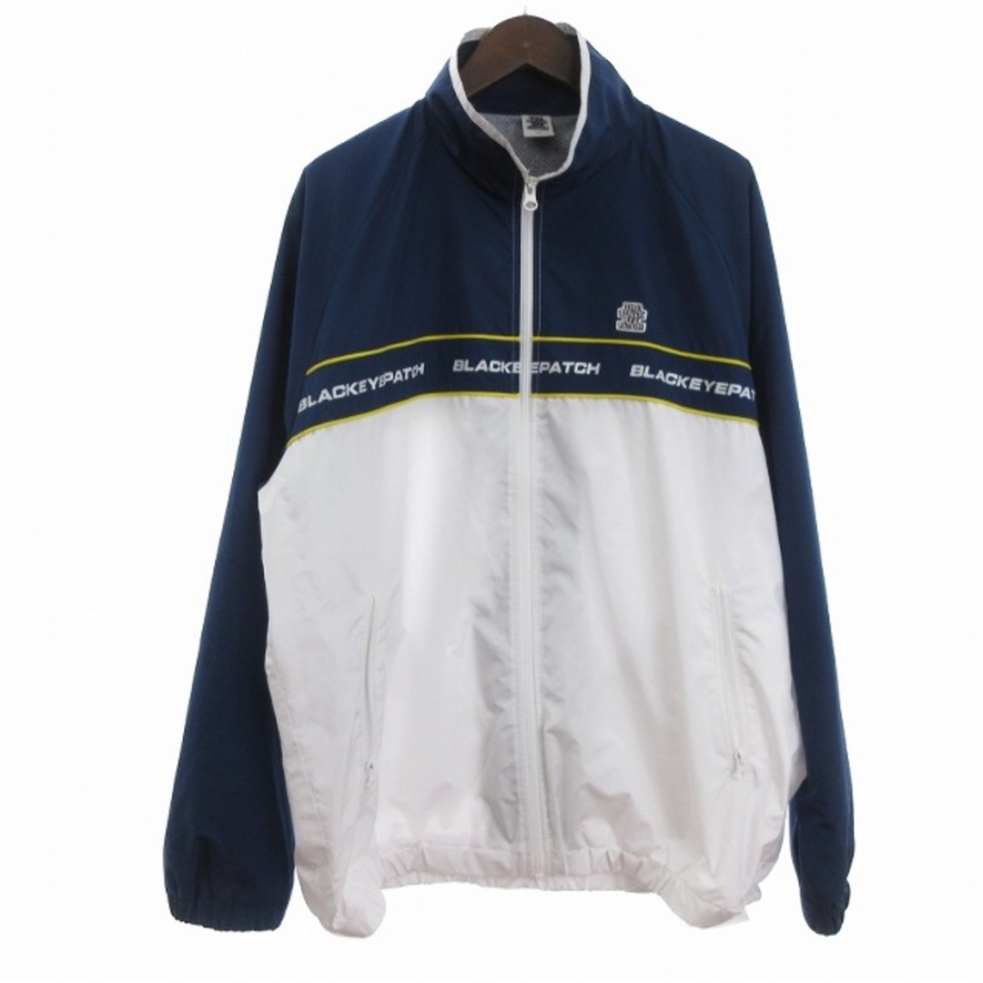 ブラックアイパッチ トラックジャケット 長袖 フルジップ ロゴ 白 紺 XL メンズのジャケット/アウター(ブルゾン)の商品写真