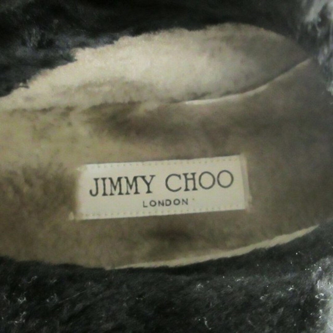 JIMMY CHOO(ジミーチュウ)のジミーチュウ ムートンブーツ ショート ジップ 黒 ブラック 36 23cm位 レディースの靴/シューズ(ブーツ)の商品写真