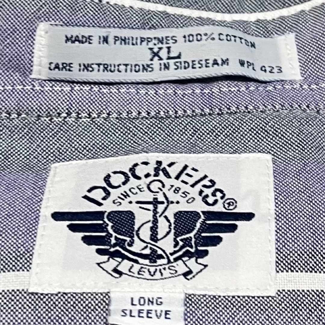 90s DOCKER ドッカーズ　ストライプ　長袖シャツ　太ストライプ メンズのトップス(シャツ)の商品写真