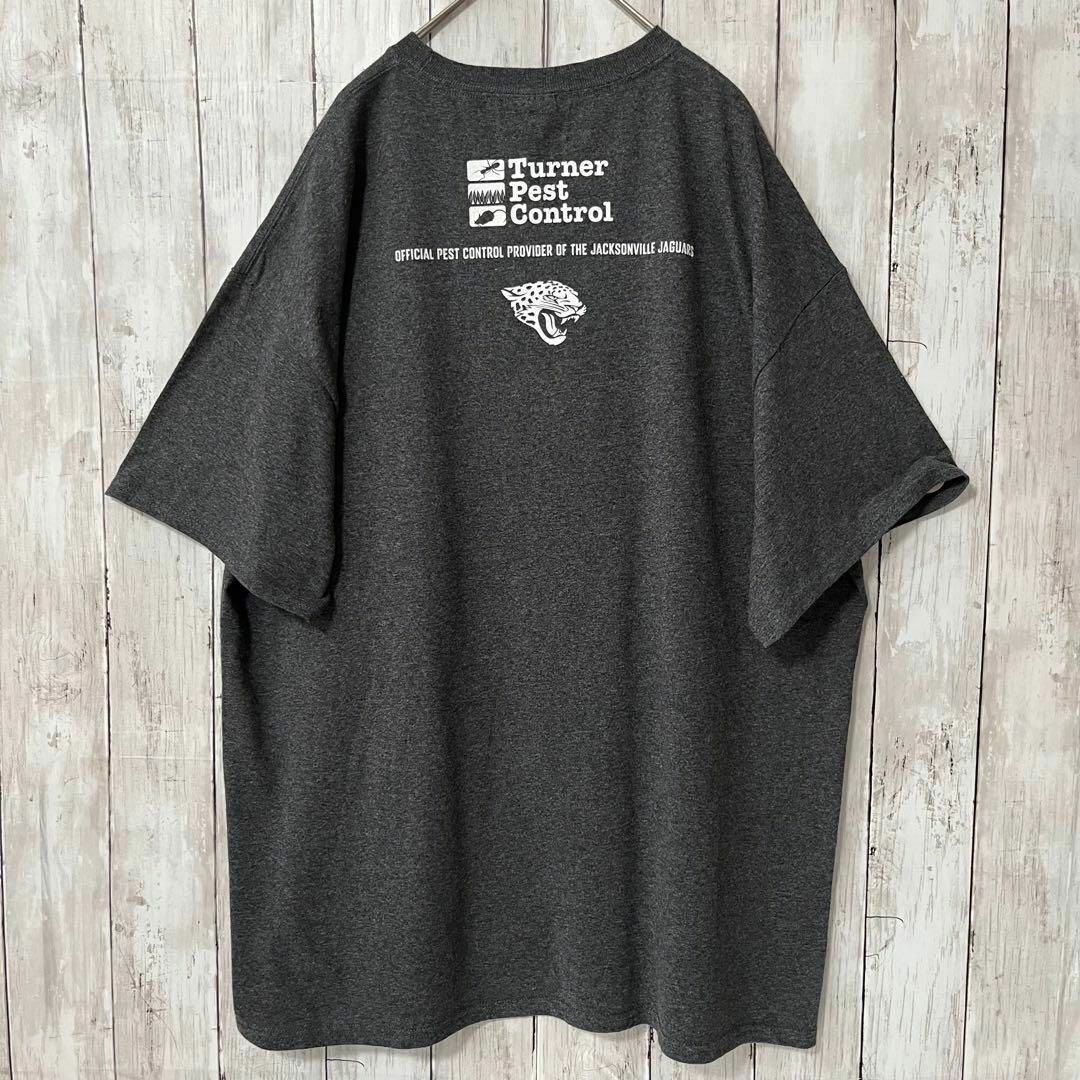 アメリカ古着　フットボールバックプリントTシャツ　サイズXL チャコールグレー メンズのトップス(Tシャツ/カットソー(半袖/袖なし))の商品写真