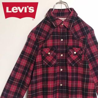 リーバイス(Levi's)の【美品】リーバイスレッドタブ　肉厚長袖チェックシャツ　赤　K679(シャツ/ブラウス(長袖/七分))