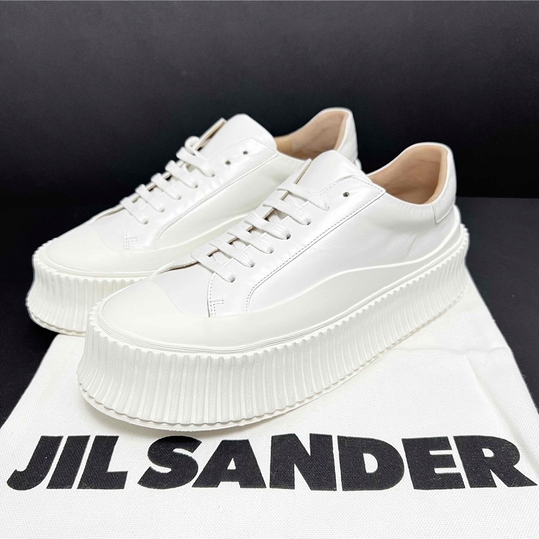 Jil Sander(ジルサンダー)の38 新品 ジルサンダー レザー プラットフォームスニーカー JILSANDER レディースの靴/シューズ(スニーカー)の商品写真