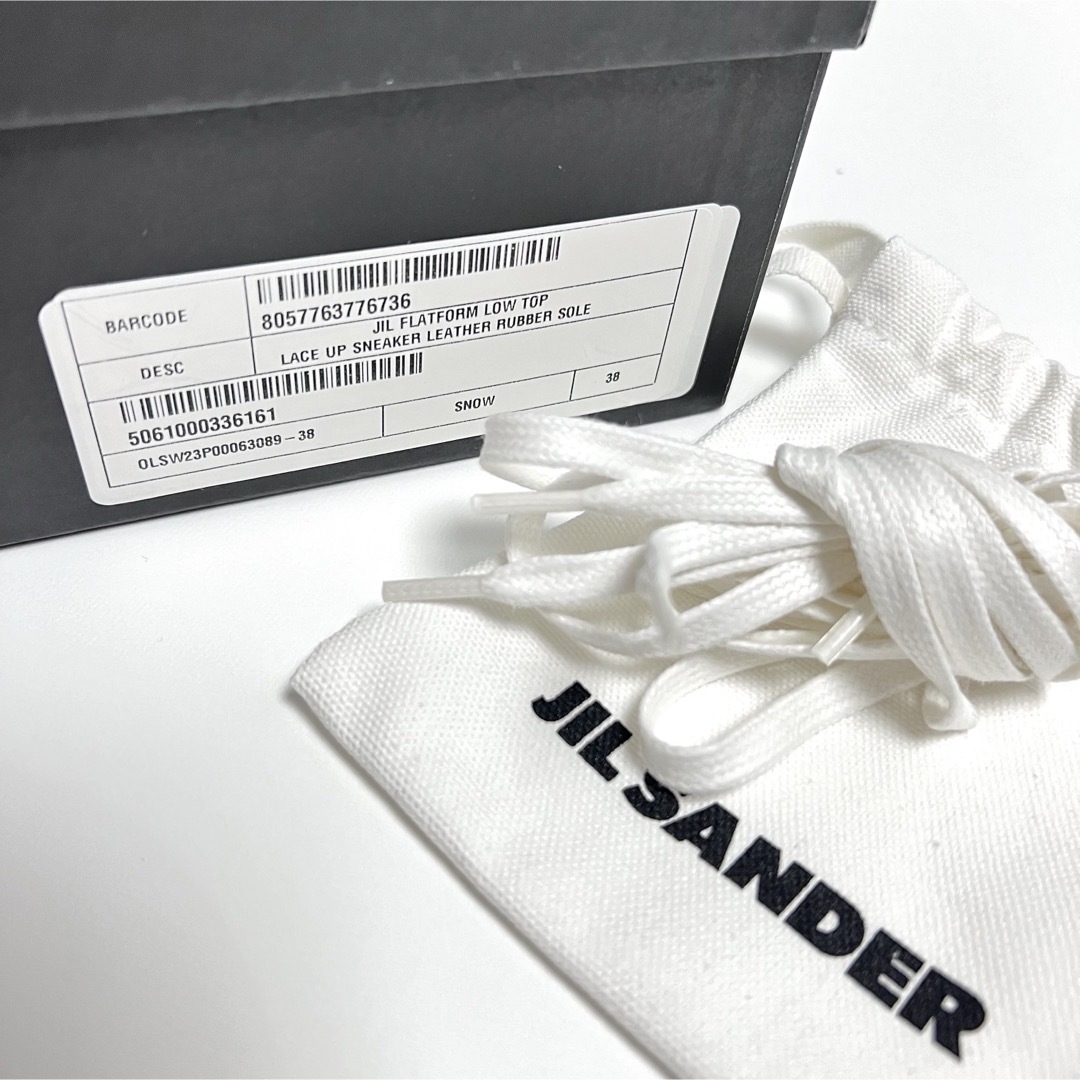 Jil Sander(ジルサンダー)の38 新品 ジルサンダー レザー プラットフォームスニーカー JILSANDER レディースの靴/シューズ(スニーカー)の商品写真