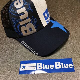 【非売品ブルー】BlueBlueオリジナルキャップとステッカー(ルアー用品)