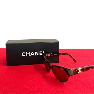 CHANEL - 極 美品 箱 袋付き CHANEL シャネル ココマーク プラスチック GP ブラウン サングラス  109-4