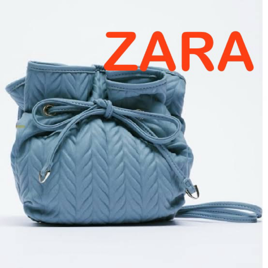 ZARA(ザラ)の新品タグ付き　ZARA ザラ　巾着　ショルダーバッグ　プリーツ　ハンドバッグ レディースのバッグ(ショルダーバッグ)の商品写真