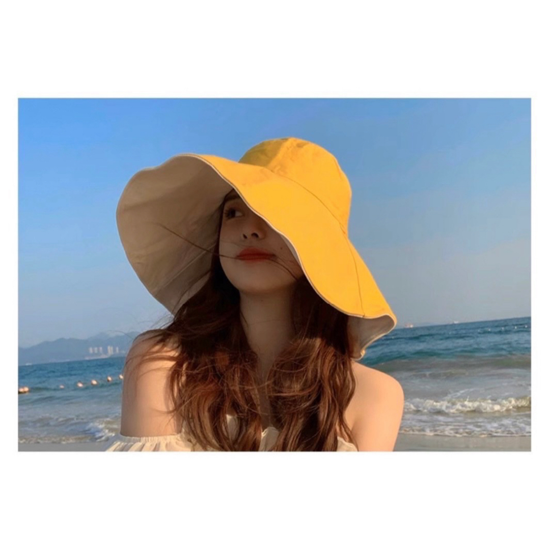 帽子　バケットハット　女優帽　日よけ　つば広　小顔効果　紫外線対策　折りたたみ　 レディースの帽子(キャップ)の商品写真