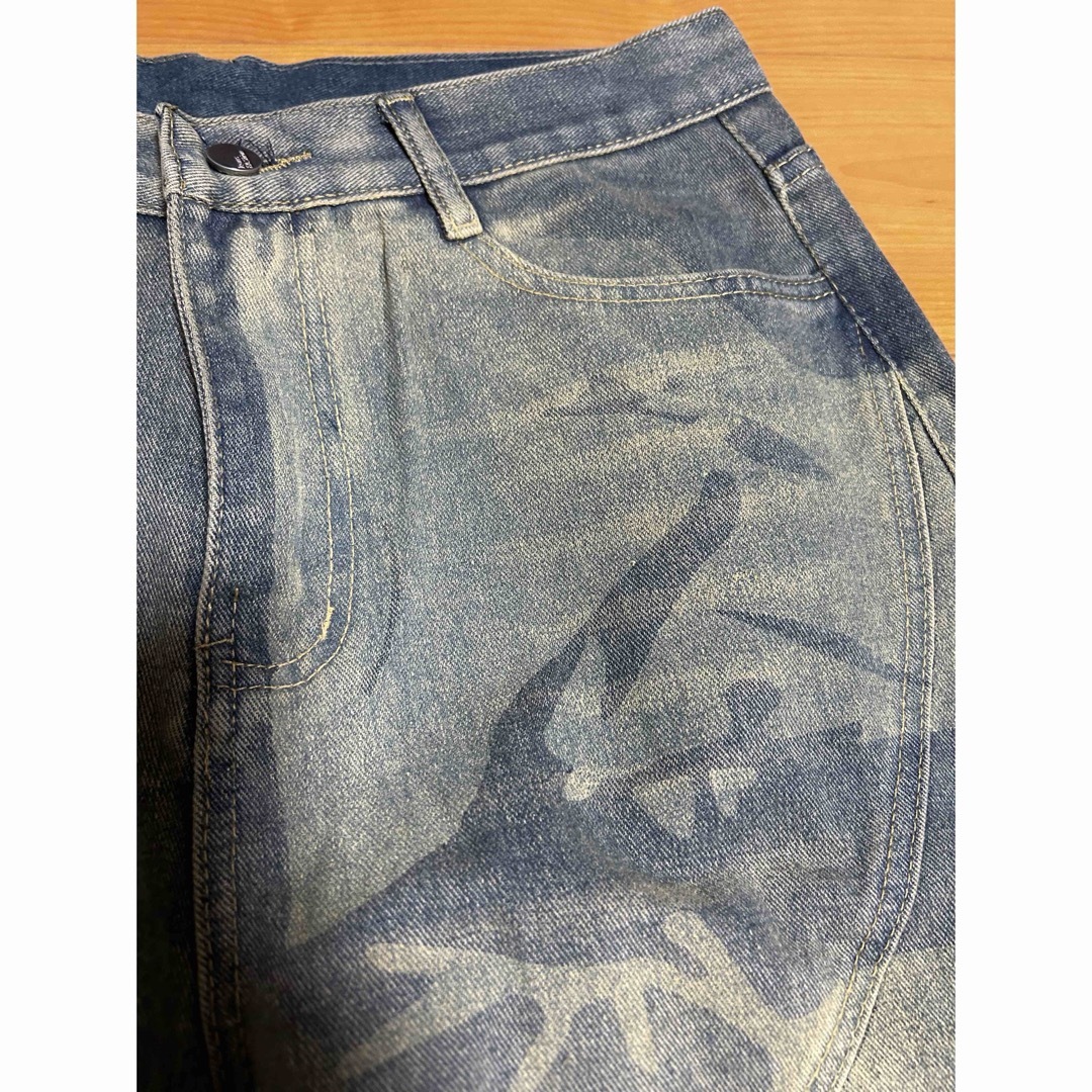 メンズ カジュアルジーンズ  ストリートダメージ加工ルーズフィットジーンズ メンズのパンツ(デニム/ジーンズ)の商品写真