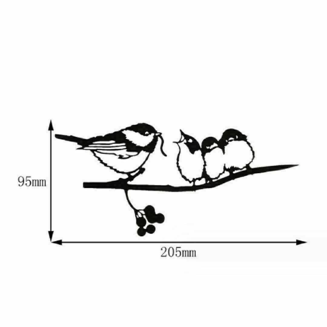 野鳥の親子 オブジェ インテリア ガーデニング 雑貨 アイアンプレート 北欧 インテリア/住まい/日用品のインテリア小物(置物)の商品写真