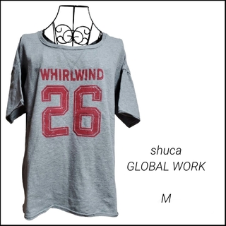 シュカグローバルワーク(shuca GLOBALWORK)の☆shuca☆半袖スゥエット☆半袖Tシャツ☆カットソー☆ナンバリングロゴ☆M☆(カットソー(半袖/袖なし))