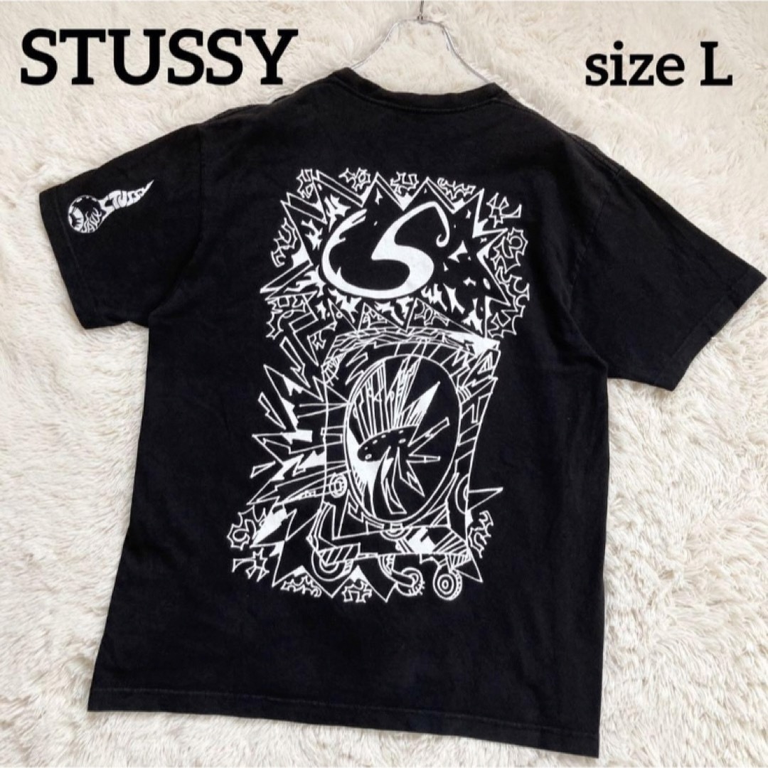 STUSSY(ステューシー)のステューシー×サベージ コラボTシャツ 半袖 メキシコ製 L ブラック×ホワイト メンズのトップス(Tシャツ/カットソー(半袖/袖なし))の商品写真