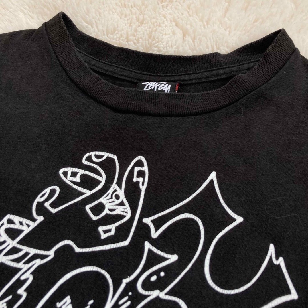 STUSSY(ステューシー)のステューシー×サベージ コラボTシャツ 半袖 メキシコ製 L ブラック×ホワイト メンズのトップス(Tシャツ/カットソー(半袖/袖なし))の商品写真