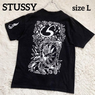 ステューシー(STUSSY)のステューシー×サベージ コラボTシャツ 半袖 メキシコ製 L ブラック×ホワイト(Tシャツ/カットソー(半袖/袖なし))