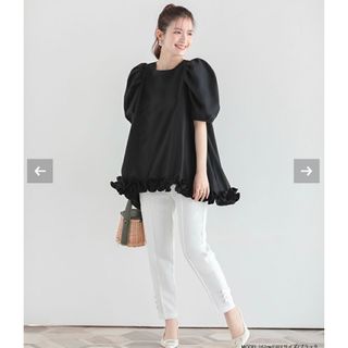 ユナイテッドアローズ(UNITED ARROWS)のFit moreロング丈裾フリルフレアトップス(シャツ/ブラウス(半袖/袖なし))