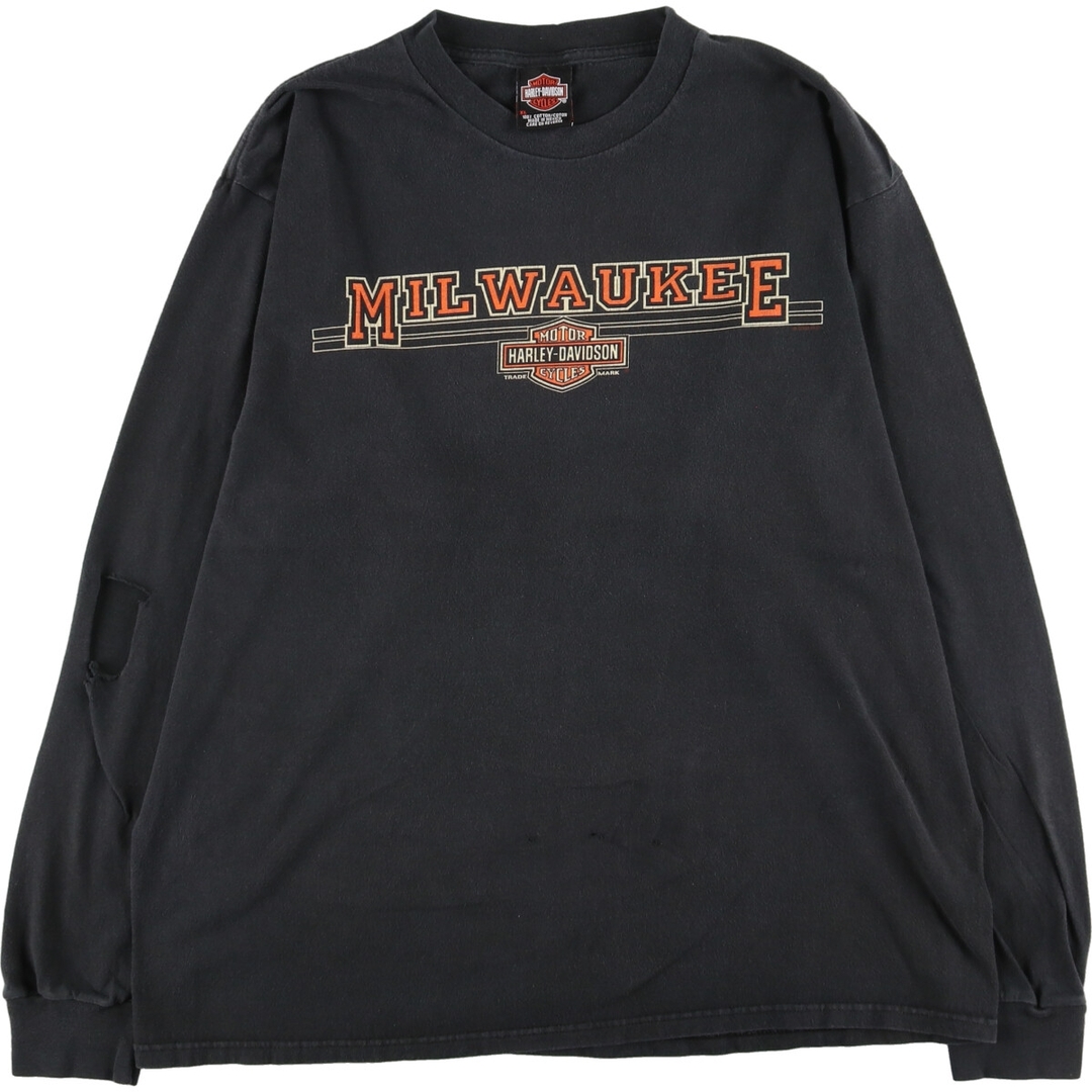 Harley Davidson(ハーレーダビッドソン)の古着 00年代 ハーレーダビッドソン Harley-Davidson ロングTシャツ ロンT メンズXL /eaa442080 メンズのトップス(Tシャツ/カットソー(半袖/袖なし))の商品写真