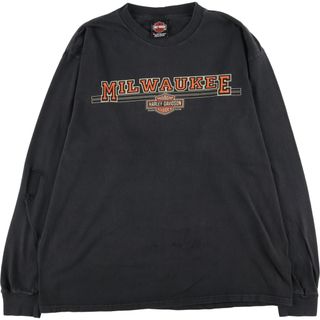 ハーレーダビッドソン(Harley Davidson)の古着 00年代 ハーレーダビッドソン Harley-Davidson ロングTシャツ ロンT メンズXL /eaa442080(Tシャツ/カットソー(半袖/袖なし))