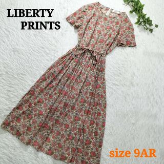 VOIR LIBERTY PRINTS 花柄ワンピース 半袖 フレア 9号(ひざ丈ワンピース)