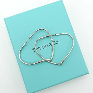 Tiffany & Co. - ティファニー オープンハート フープ ピアス エルサペレッティ シルバー925