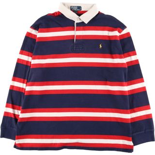 ラルフローレン(Ralph Lauren)の古着 ラルフローレン Ralph Lauren POLO by Ralph Lauren ボーダー柄 長袖 ラガーシャツ メンズXL /eaa444577(シャツ)