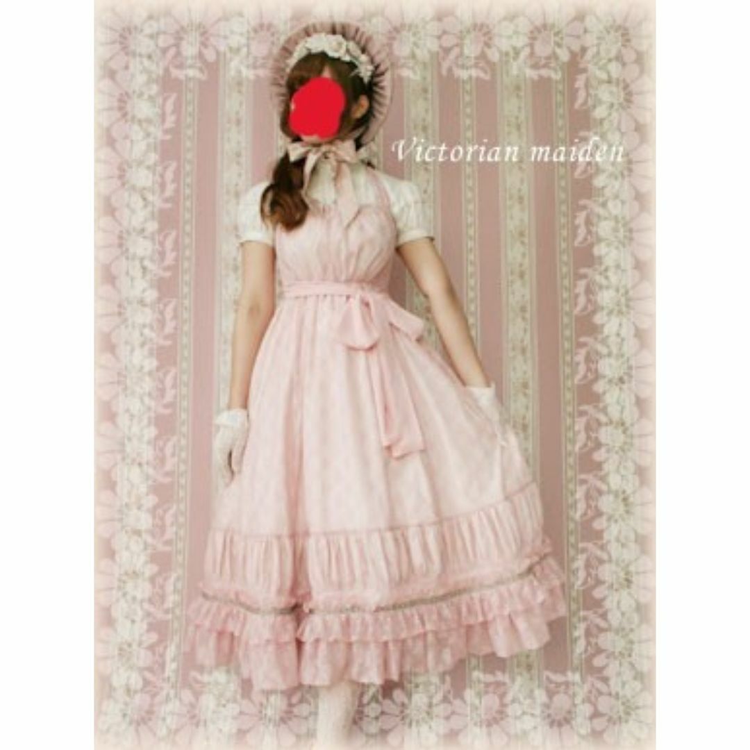 Victorian maiden(ヴィクトリアンメイデン)のメイデン　エレガントレーシーホルターネックドレス　ピンク レディースのワンピース(ひざ丈ワンピース)の商品写真