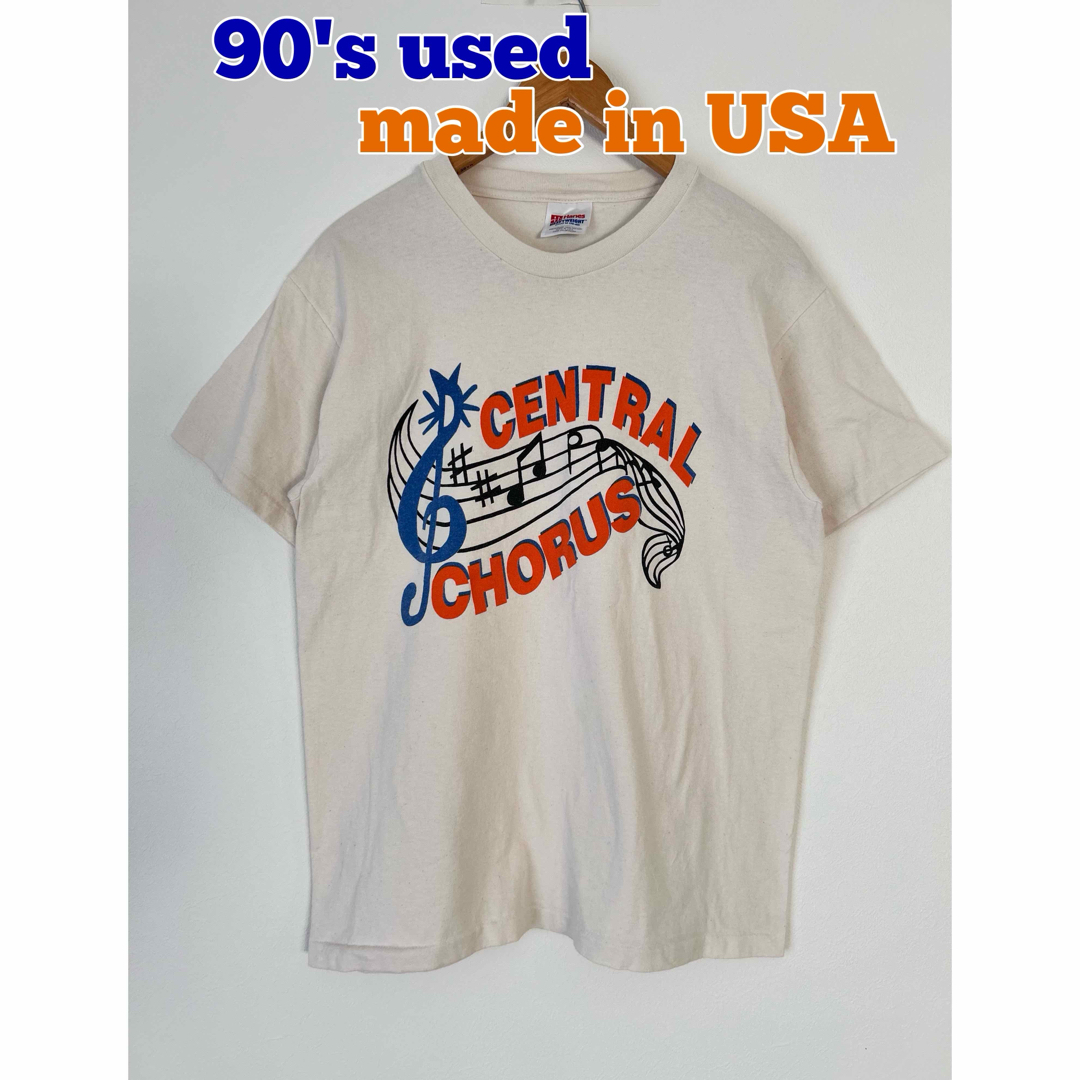 Hanes(ヘインズ)の90's 古着　USA製　Tシャツ　プリントTシャツ　音系Tシャツ　ヘインズ メンズのトップス(Tシャツ/カットソー(半袖/袖なし))の商品写真