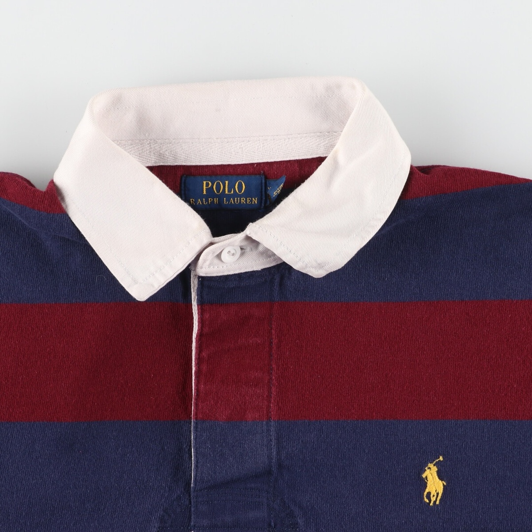 Ralph Lauren(ラルフローレン)の古着 ラルフローレン Ralph Lauren POLO RALPH LAUREN ボーダー柄 長袖 ラガーシャツ メンズXL /eaa444581 メンズのトップス(シャツ)の商品写真