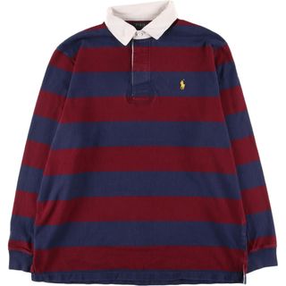 ラルフローレン(Ralph Lauren)の古着 ラルフローレン Ralph Lauren POLO RALPH LAUREN ボーダー柄 長袖 ラガーシャツ メンズXL /eaa444581(シャツ)