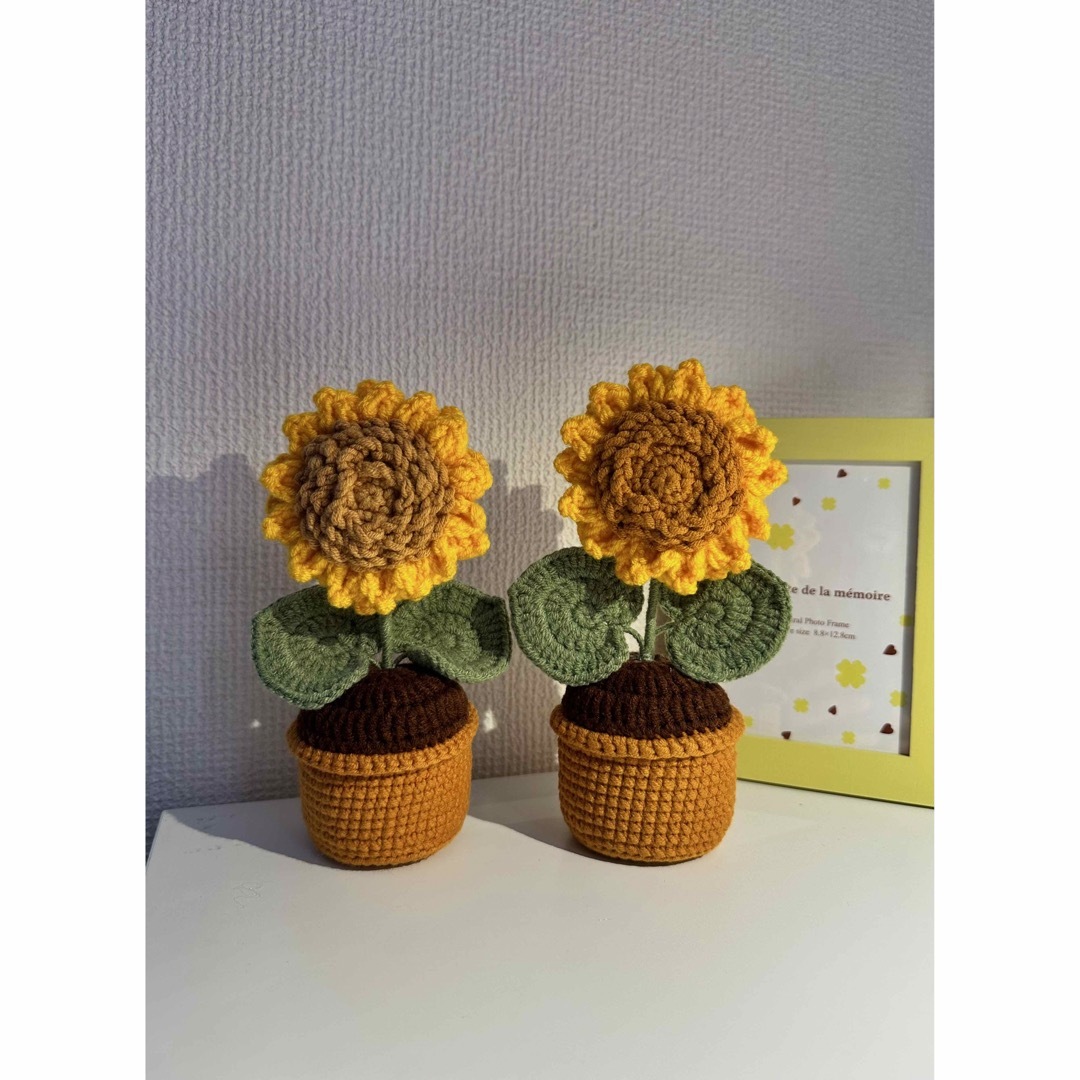ひまわりの鉢植え 編みぐるみ かぎ針編み プレゼントの通販 by ひまわりの鉢植え 編みぐるみ かぎ針編み プレゼントの通販 by