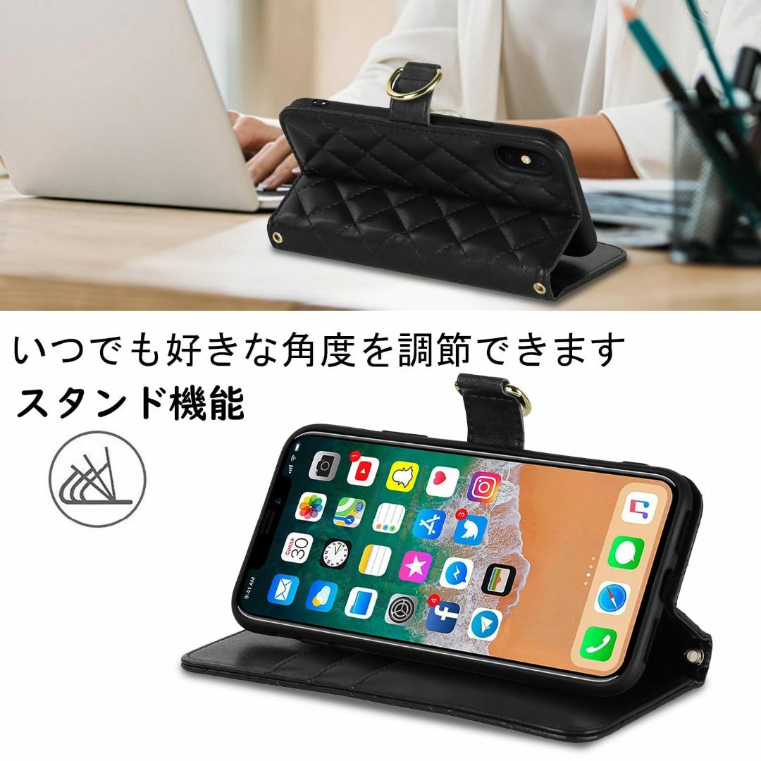 【色:ブラック（リング）_サイズ:iPhone XR】Ｈａｖａｙａ スマホショル スマホ/家電/カメラのスマホアクセサリー(その他)の商品写真