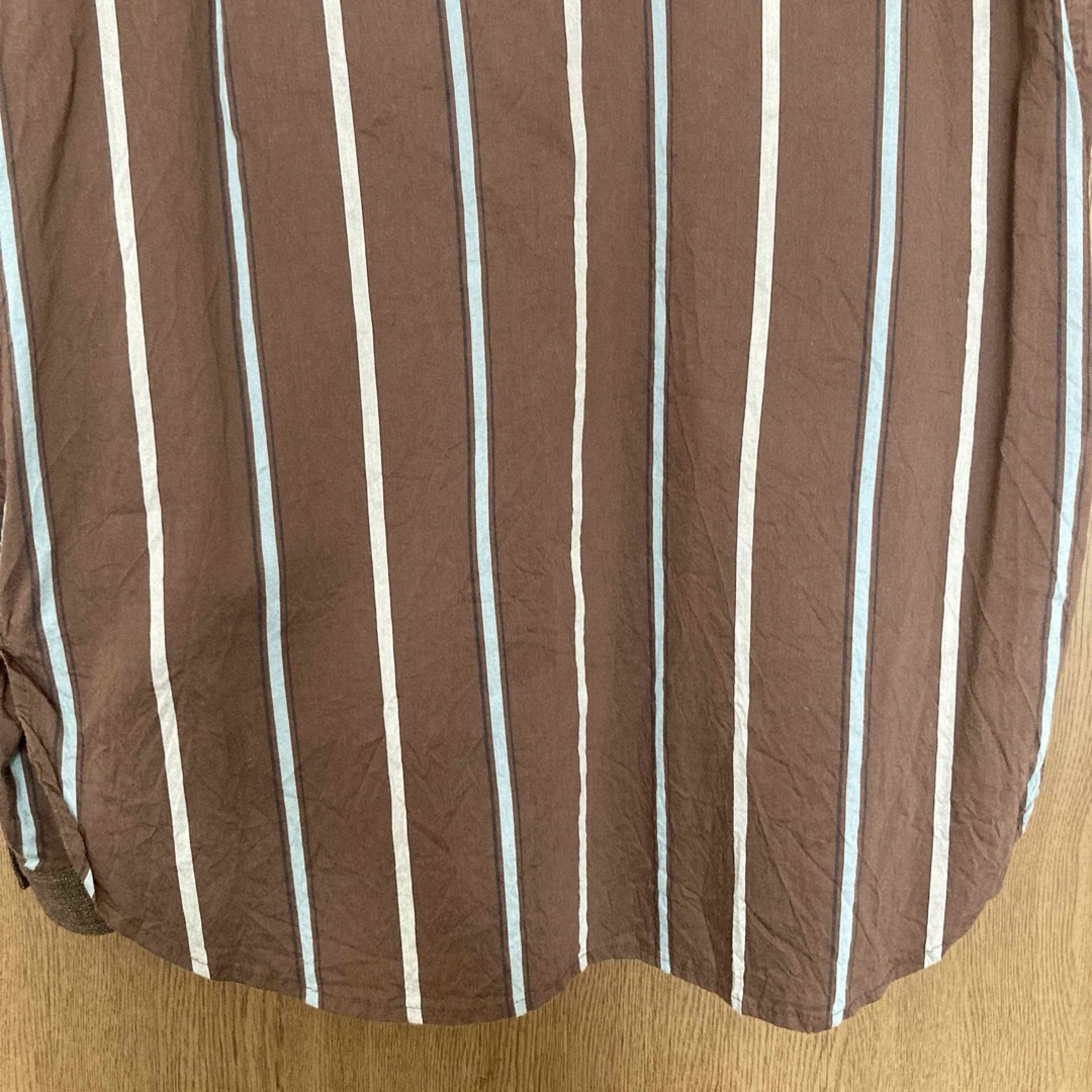 FRANK LEDER(フランクリーダー)のFRANK LEDER バンドカラーシャツ ノーカラーシャツ ストライプ メンズのトップス(シャツ)の商品写真