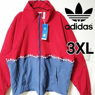 オリジナルス(Originals（adidas）)の新品 アディダス 赤青 アディカラー スライス トレフォイル ナイロンジャケット(ナイロンジャケット)