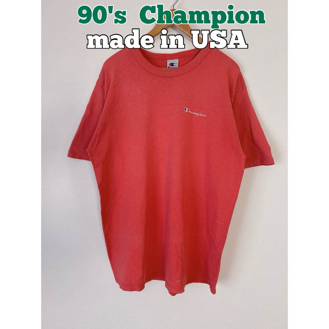 Champion(チャンピオン)の90's 古着　champion Tシャツ　無地Tシャツ　フェード　USA製 メンズのトップス(Tシャツ/カットソー(半袖/袖なし))の商品写真