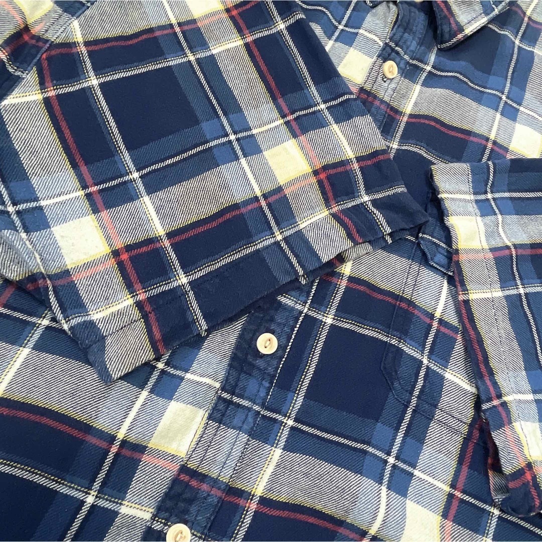 shirts(シャツ)のUSA古着　半袖シャツ　チェック柄　ネイビー　ブルー　ダブルポケット　コットン メンズのトップス(シャツ)の商品写真