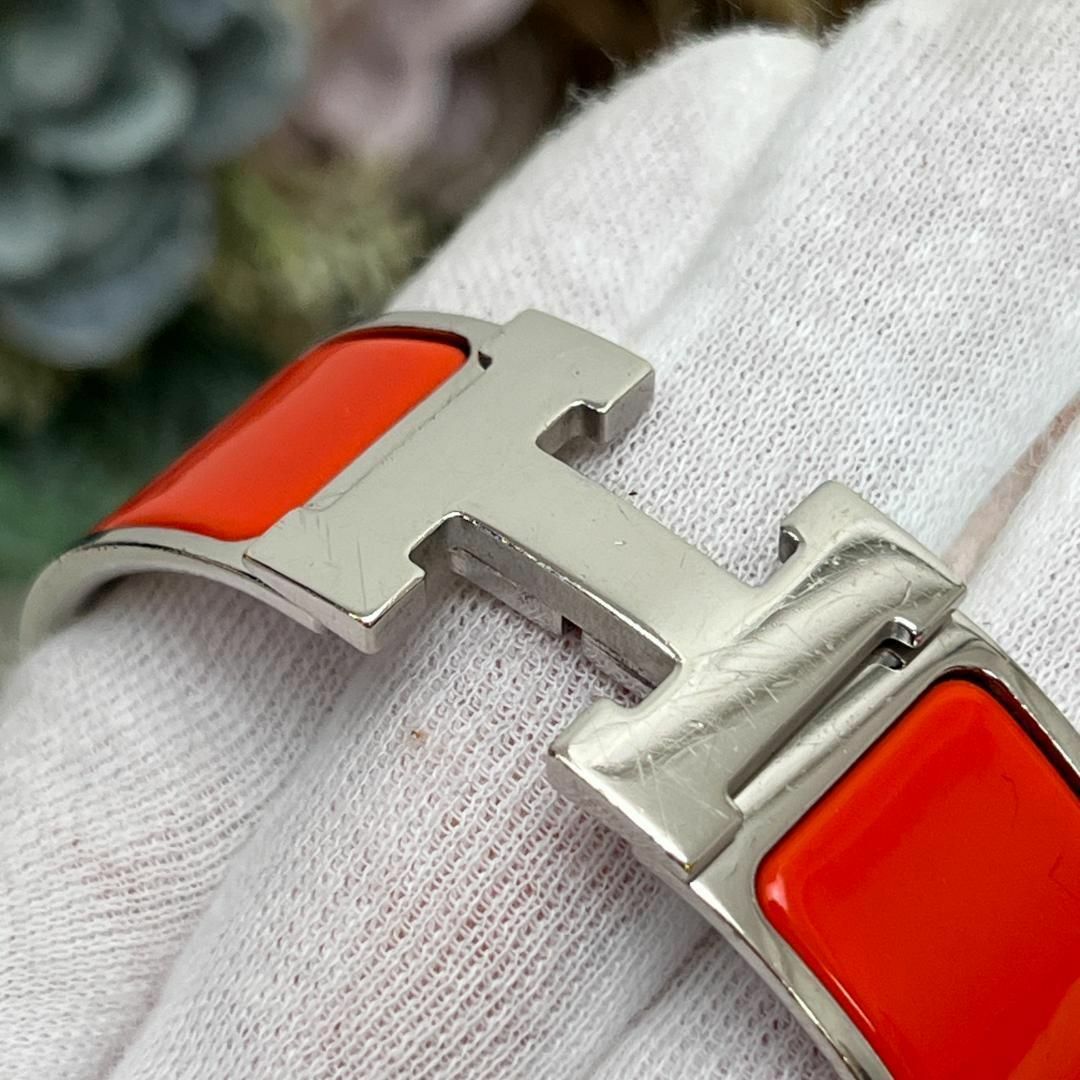 HERMES エルメス クリッククラックH PM レッド バングル HERMES エルメス クリッククラックH PM レッド バングル