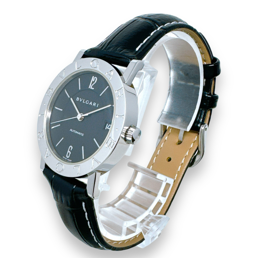 BVLGARI(ブルガリ)のブルガリ BB33SL 自動巻き オートマ レザー ブラック メンズ 時計 稼働 メンズの時計(腕時計(アナログ))の商品写真