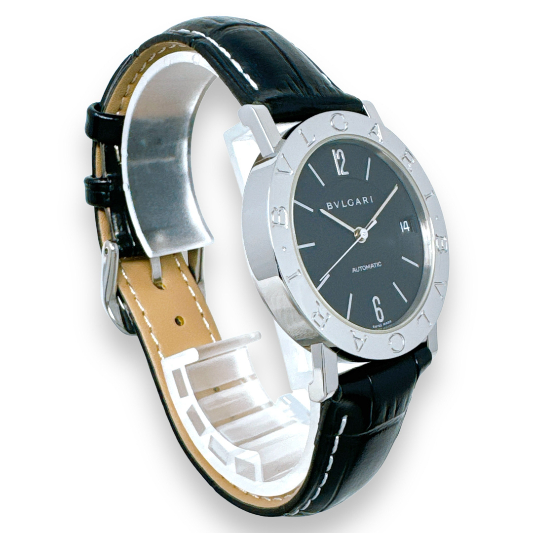 BVLGARI(ブルガリ)のブルガリ BB33SL 自動巻き オートマ レザー ブラック メンズ 時計 稼働 メンズの時計(腕時計(アナログ))の商品写真